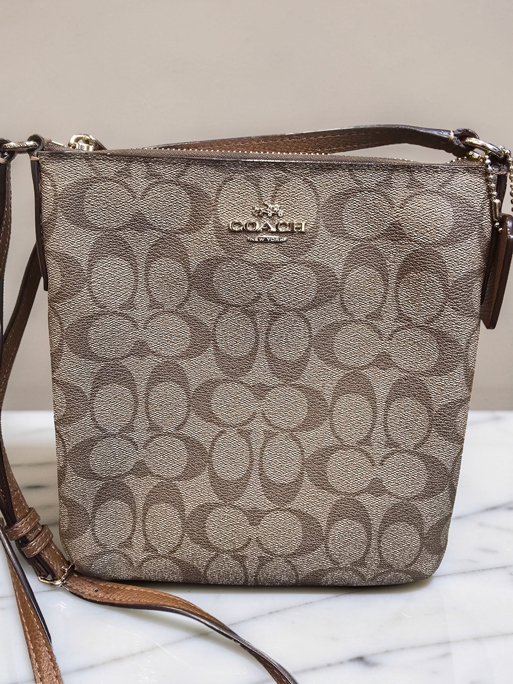 Coach Signature North South Crossbody
